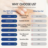 Silicone Scar Gel Day & Night Set - 100% Medical-Grade Silicone + SPF 30 Scar Cream for Surgical Scars, C-Section, Burns, Acne, Stretch Marks, Keloids – 1.06oz x 2 Tubes