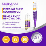 Piercing & Keloid Bump Solution Oil & Gel Kit, Piercing Aftercare Treatment Piercing Bump Solution Aftercare Oil (30 mL) + Keloid Bump Removal Gel (20 g) (0.71 oz (20g))